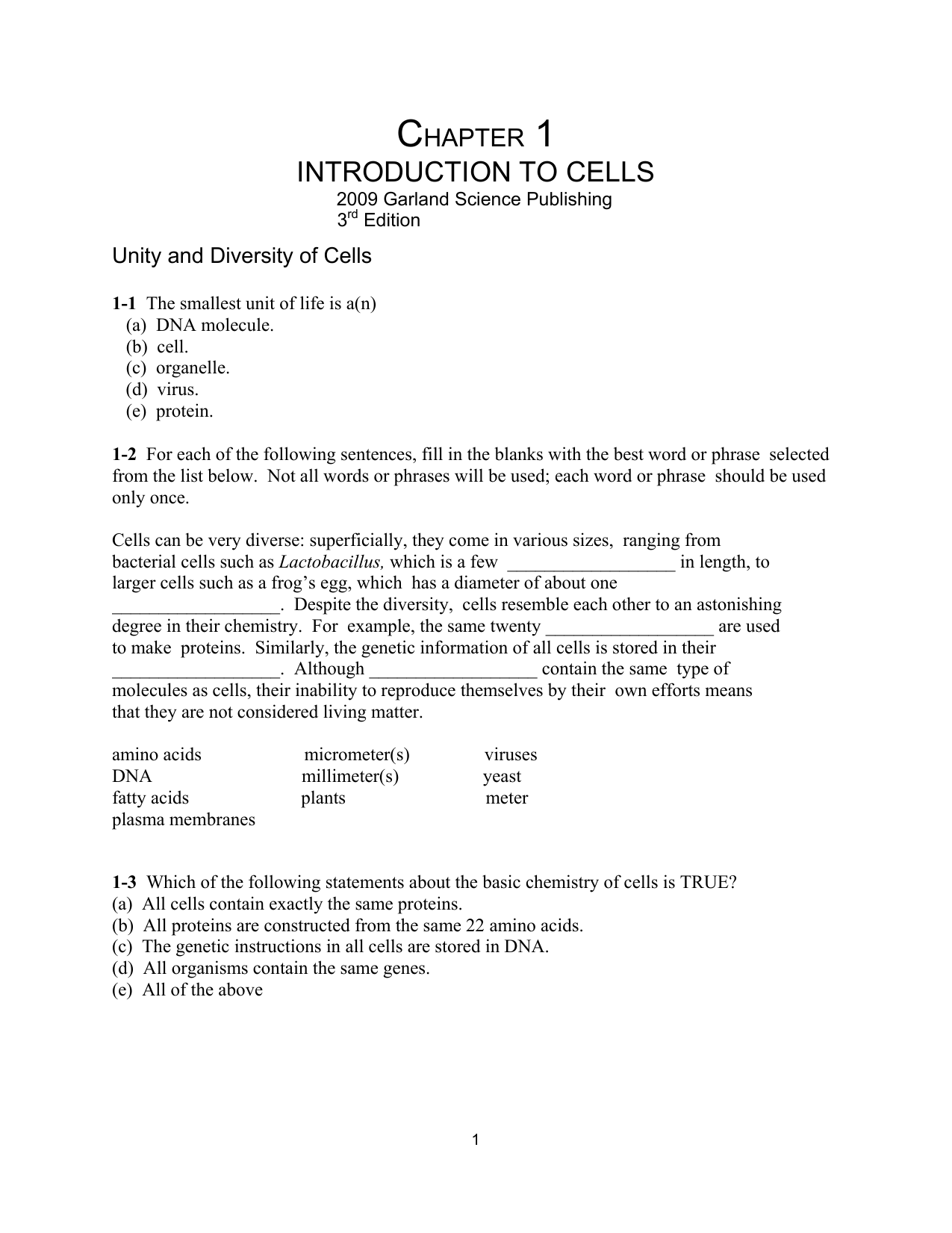 Cell Biology Introduction To Cells Cell Biology Introduction To Cells