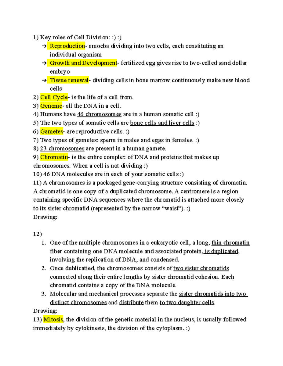 Chapter 12 The Cell Cycle Key Concepts And Active Reading Notes Studocu