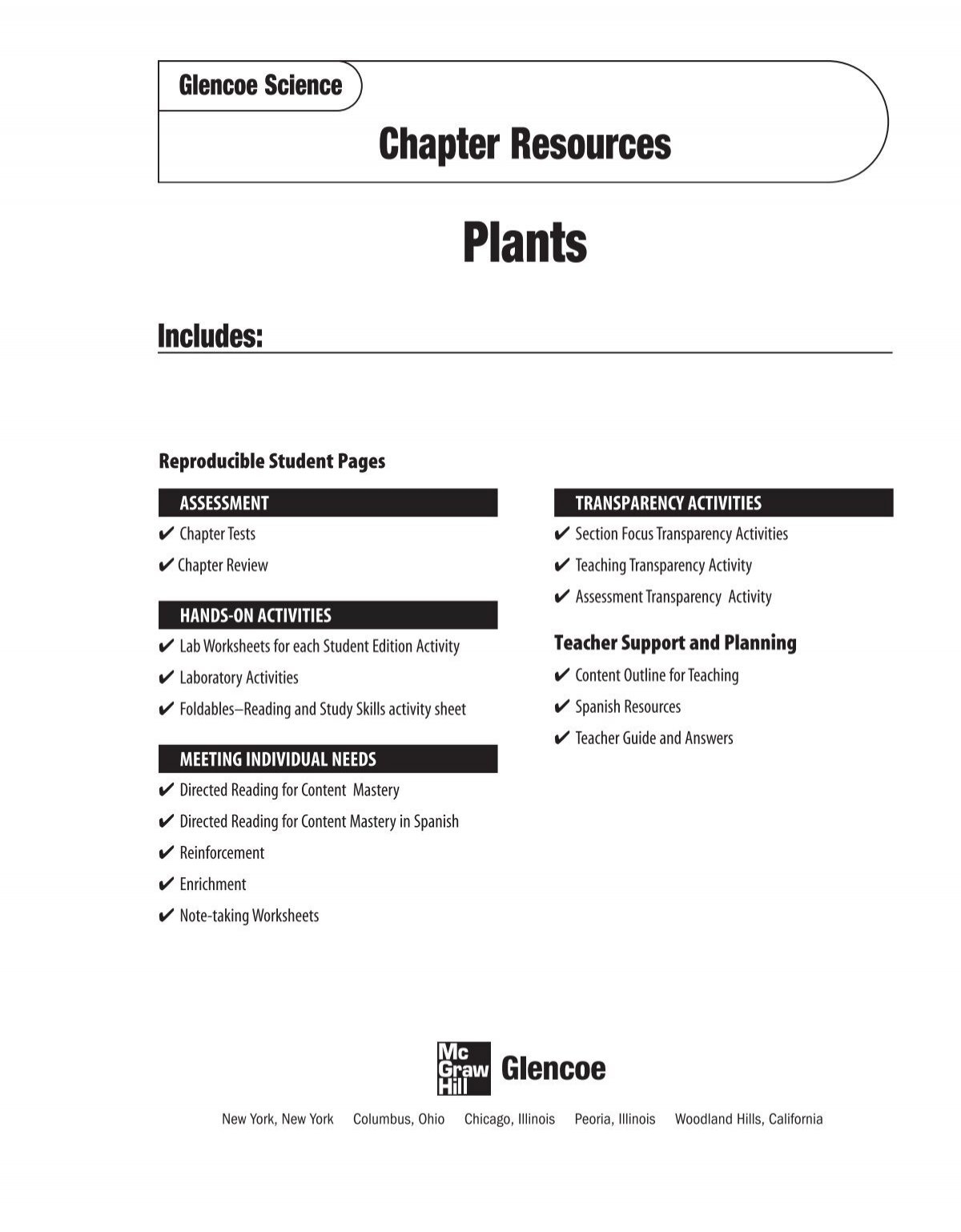 Chapter 17 Resource Plants Biology 1 Eso Inicial Bilingual Res Menes De Biolog A Docsity
