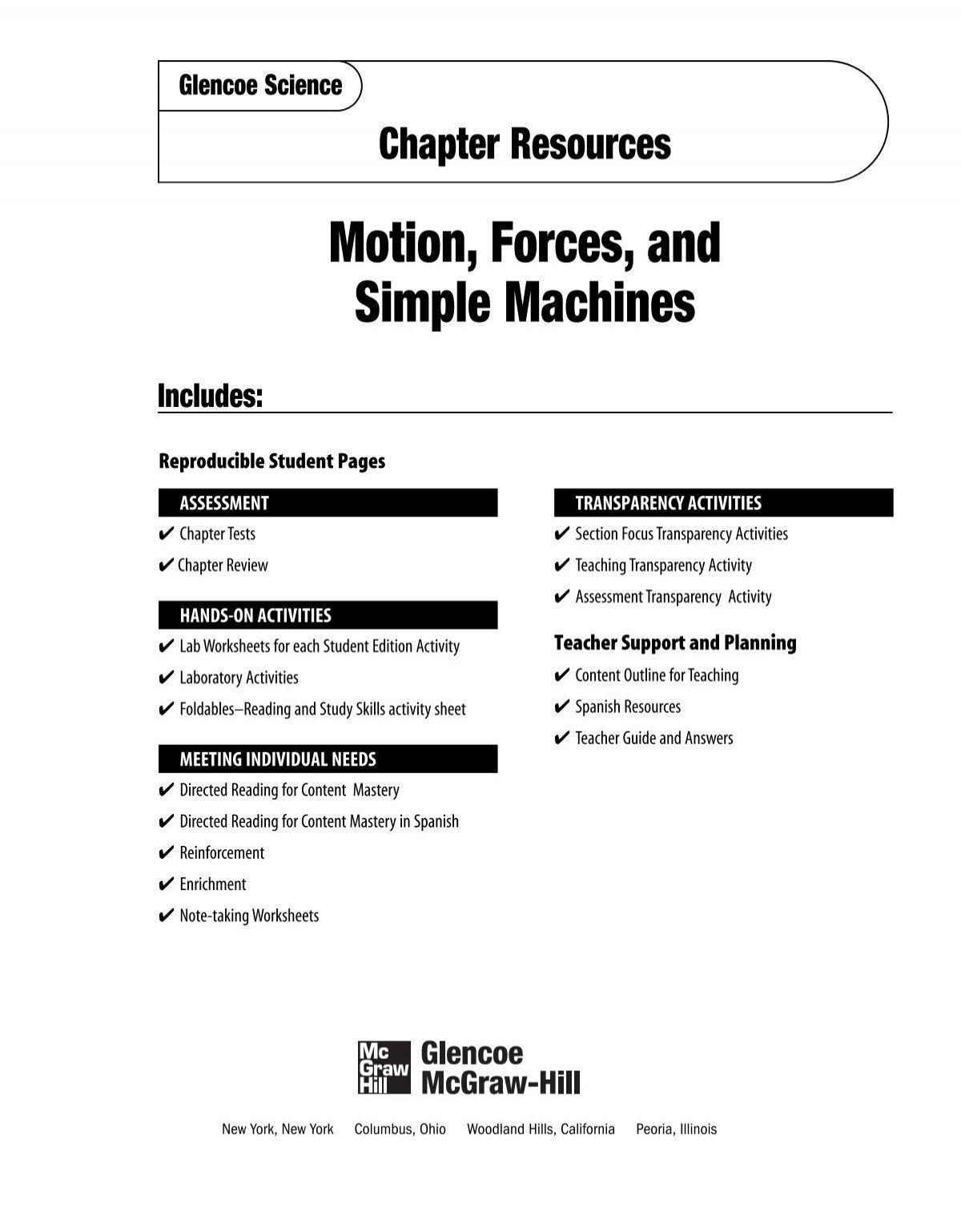 Chapter 5 Resource Motion Forces And Simple Machines
