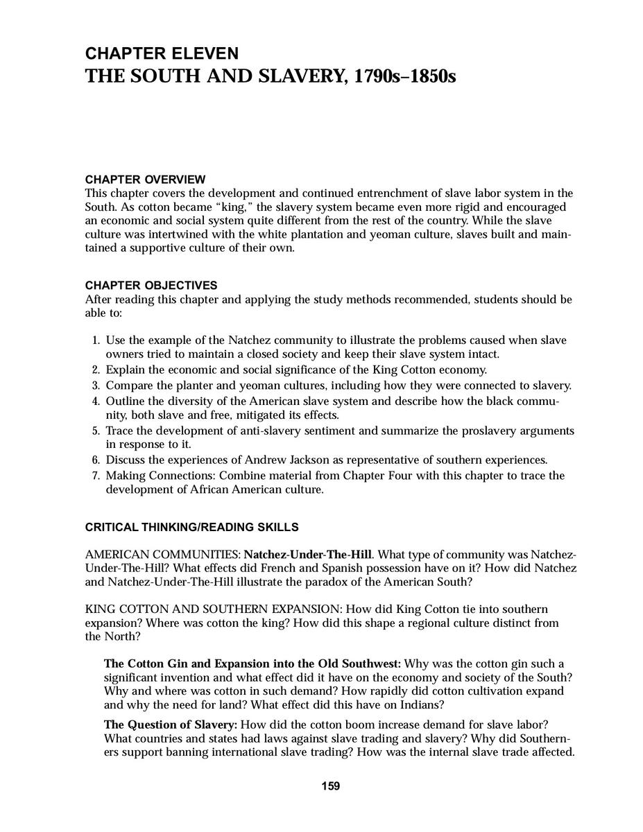 CHAPTER ELEVEN THE SOUTH AND SLAVERY 1790s 1850s Flip EBook Pages 1 15 AnyFlip