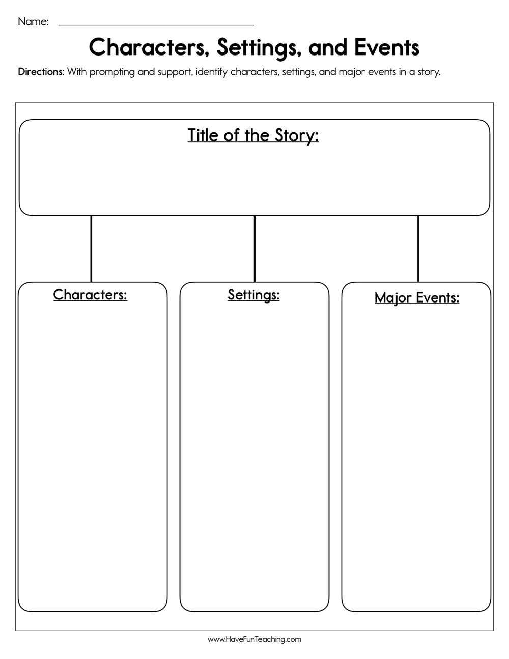 Characters And Setting Worksheet For 1 3 Worksheets Library