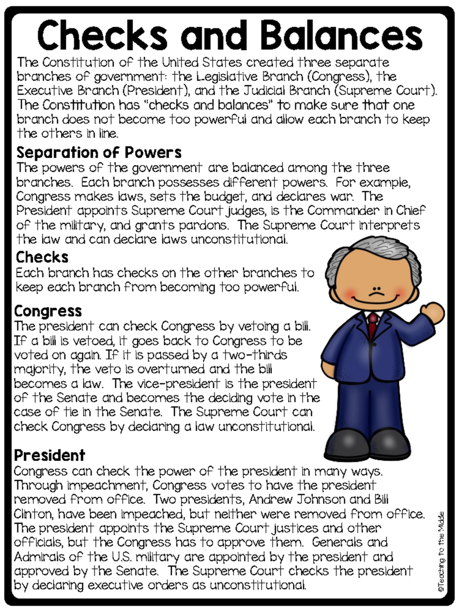 Checks And Balances Worksheet Understanding Government Branches Studocu