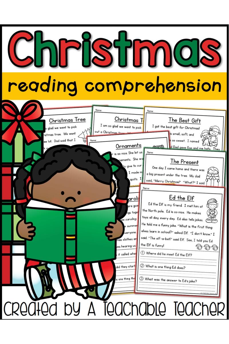 Christmas Reading Comprehension A Teachable Teacher Free Printable 2nd Grade Reading Worksheet Templates Canva
