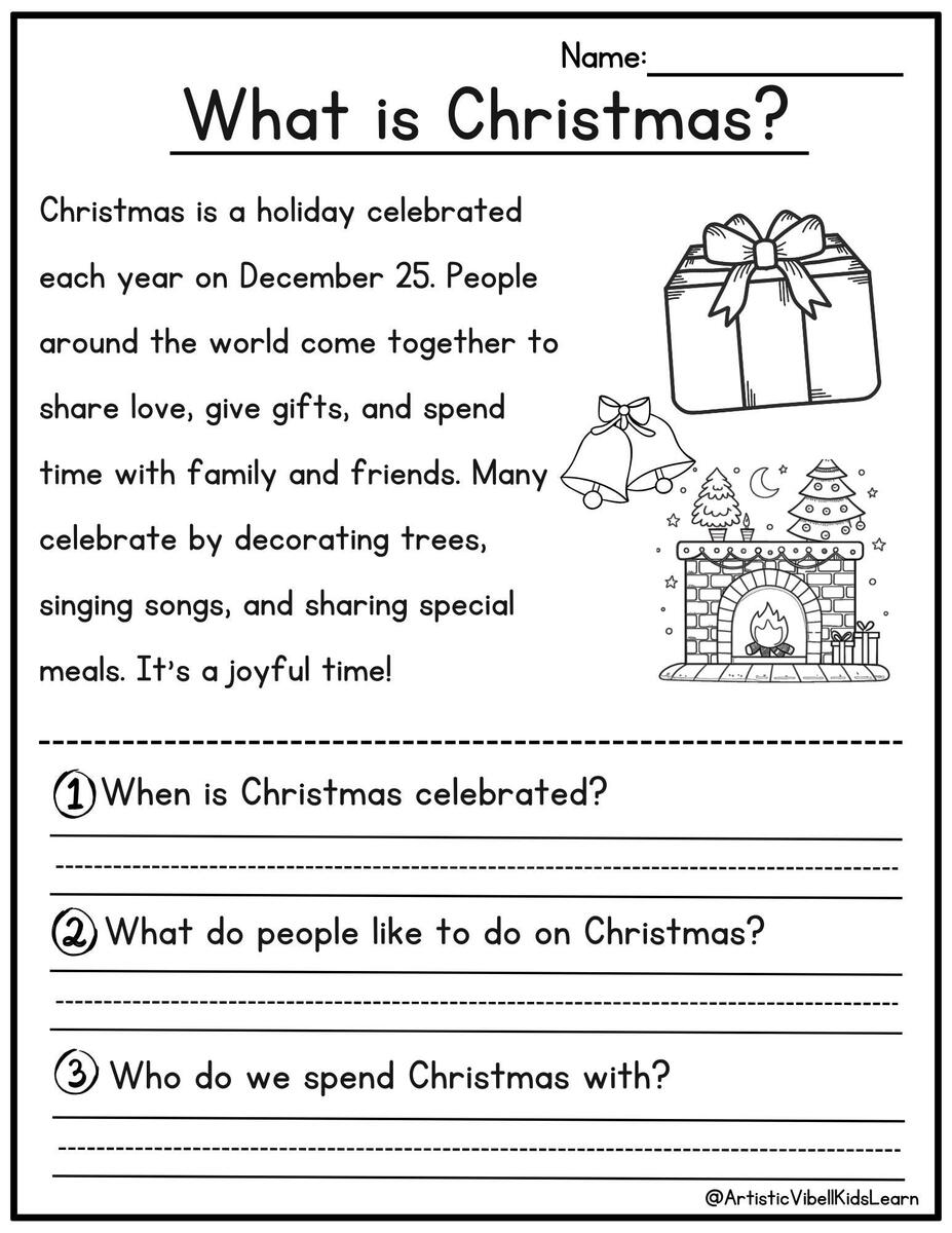 Christmas Reading Comprehension Printable Kindergarten First Grade Worksheets Instant Download Fluency Worksheet English Learing Etsy Sweden Christmas Reading Comprehension Printable Kindergarten First Grade Worksheets Instant Download Fluency Worksheet English Learing Etsy Sweden