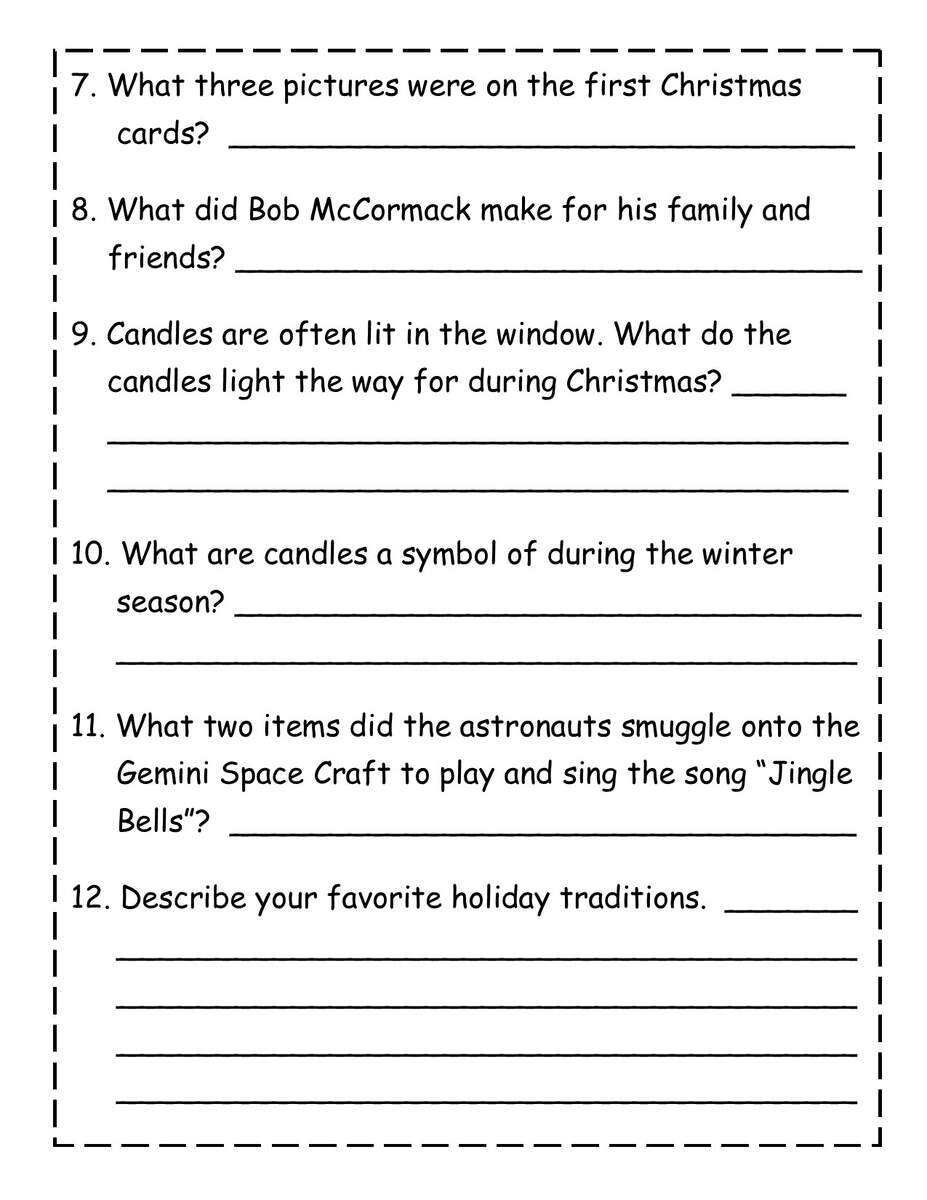 Christmas Traditions Reading Comprehension Passage Made By Teachers Christmas Reading Comprehension A Teachable Teacher Worksheets Library