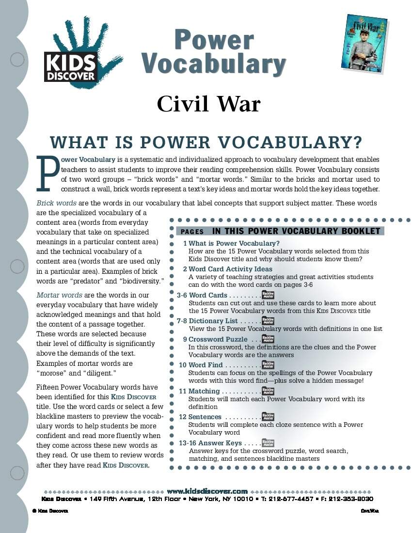 Civil War Kids Discover Civil War Kids Discover