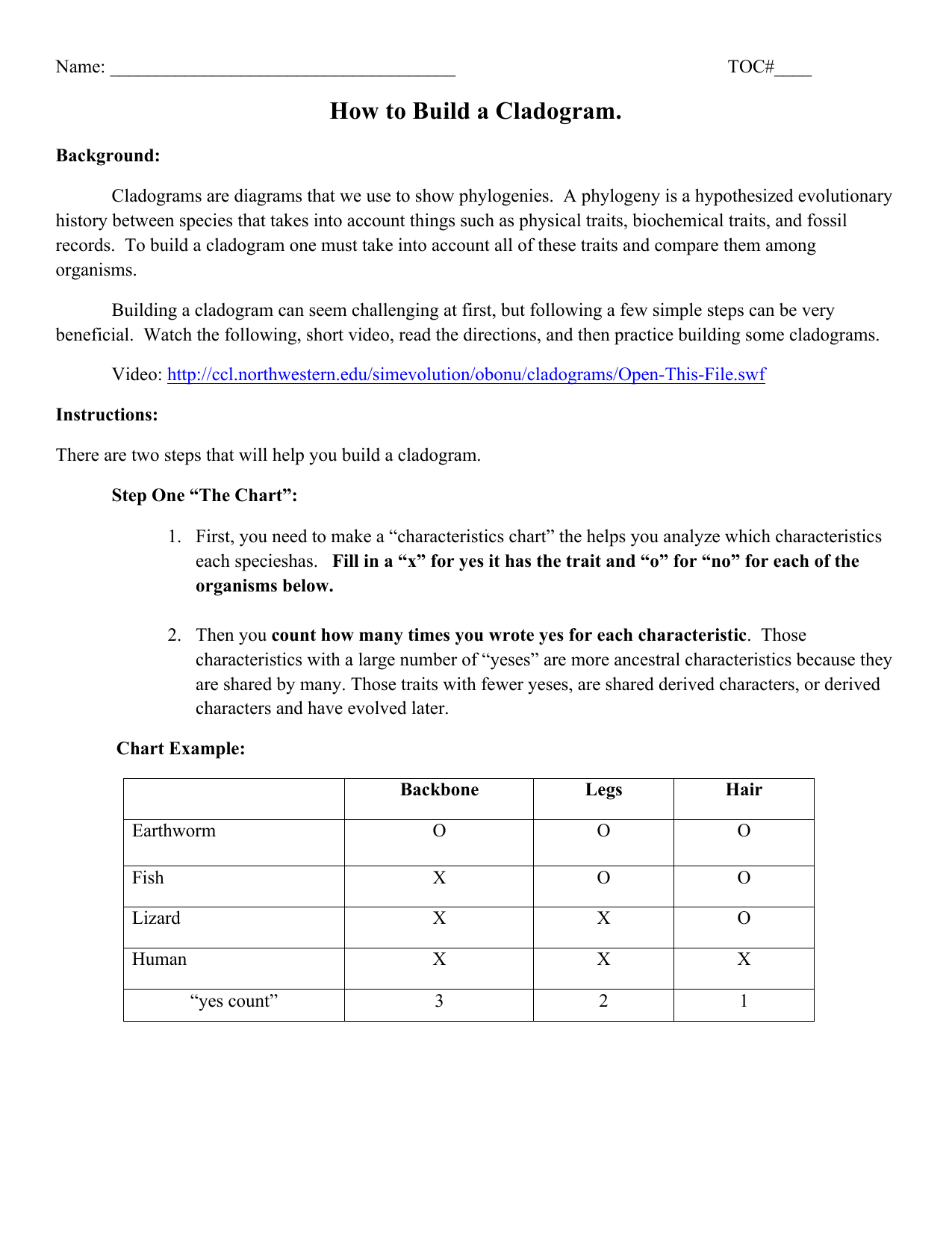 Cladogram Worksheet Build Evolutionary Trees Cladogram Worksheet Build Evolutionary Trees
