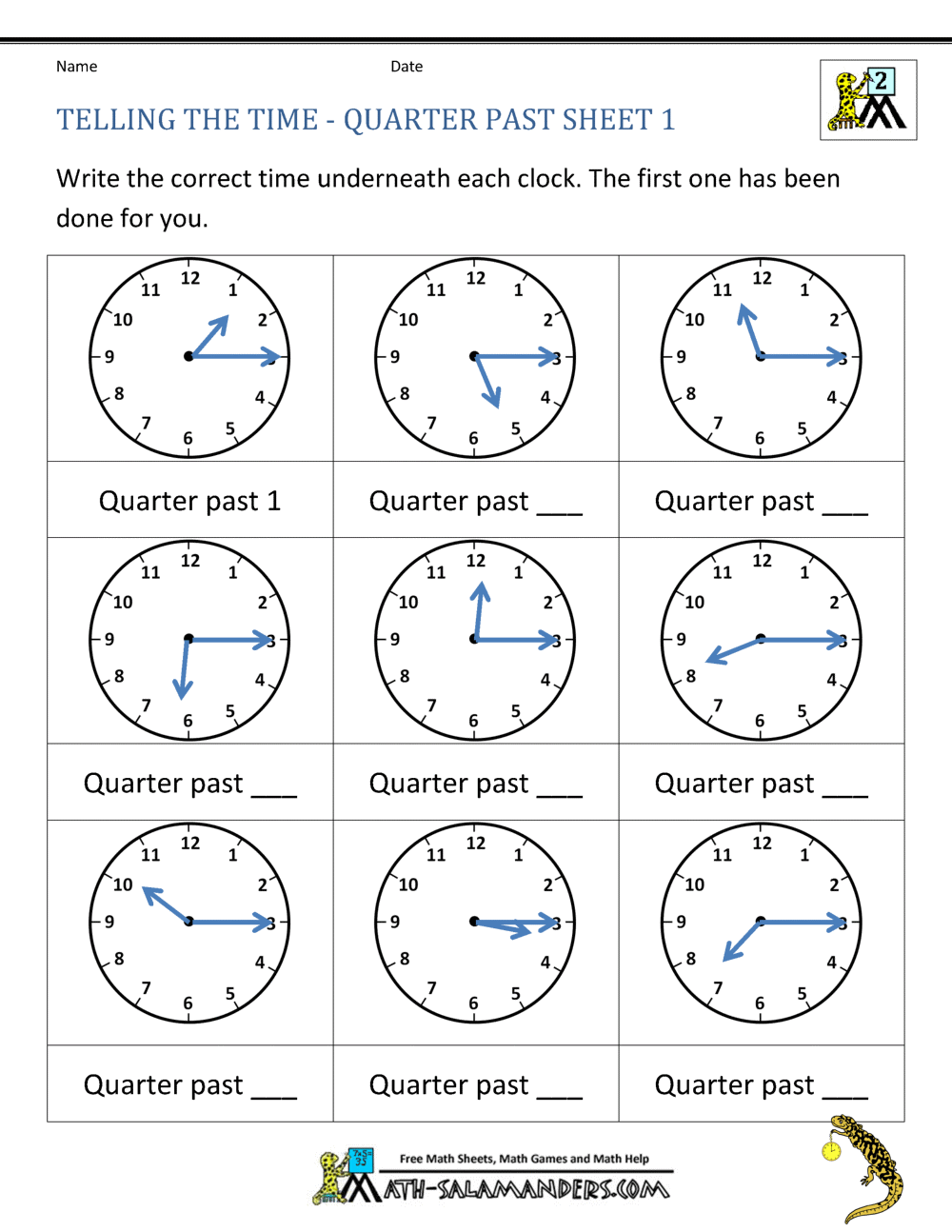 Clock Worksheet Quarter Past And Quarter To Clock Worksheet Quarter Past And Quarter To