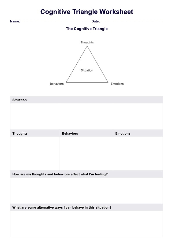 Cognitive Triangle Worksheet