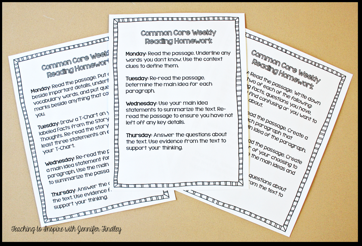 Common Core Reading Homework Review For Upper Elementary Common Core Reading Homework Review For Upper Elementary