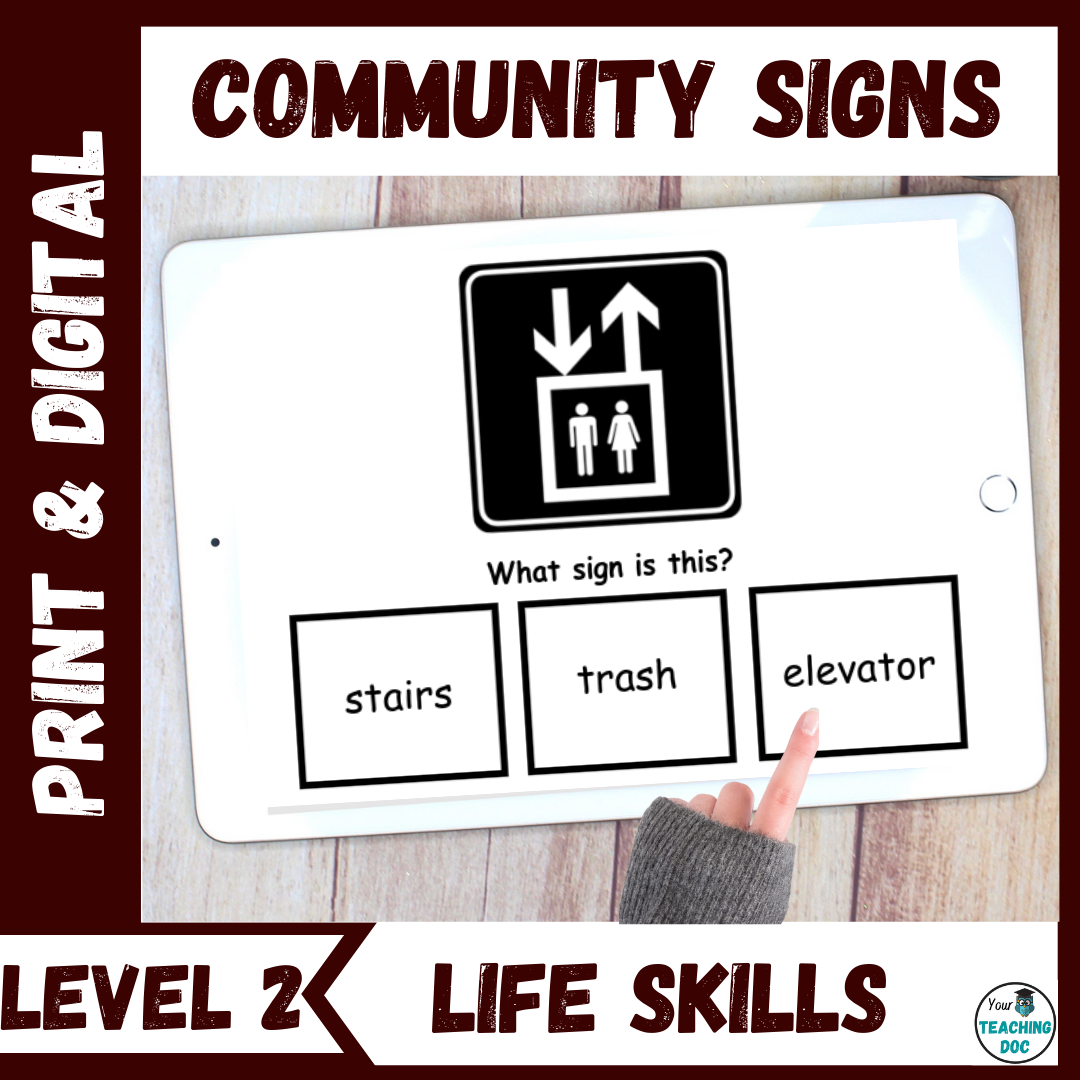 Community Signs Functional Life Skills Literacy PLUS Task Cards Level 2 Classful Community Signs Functional Life Skills Literacy PLUS Task Cards Level 3 Classful
