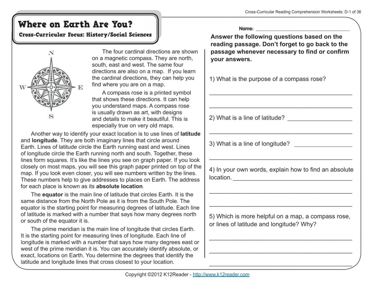 Compass Rose Lesson Worksheet
