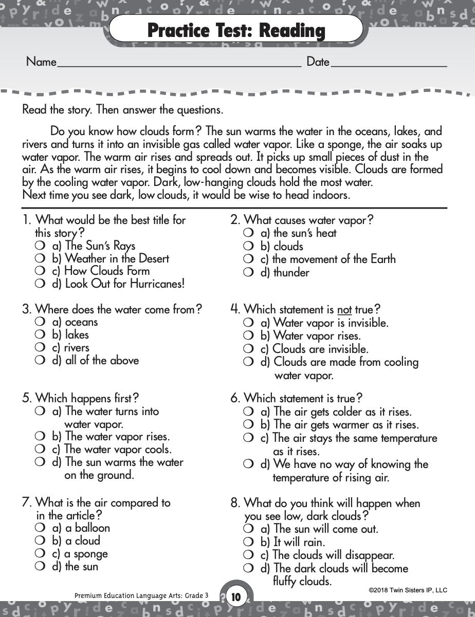 Comprehensive Language Arts Skills Practice Test For Grade 3 By Teach Simple Comprehensive Language Arts Skills Practice Test For Grade 3 By Teach Simple