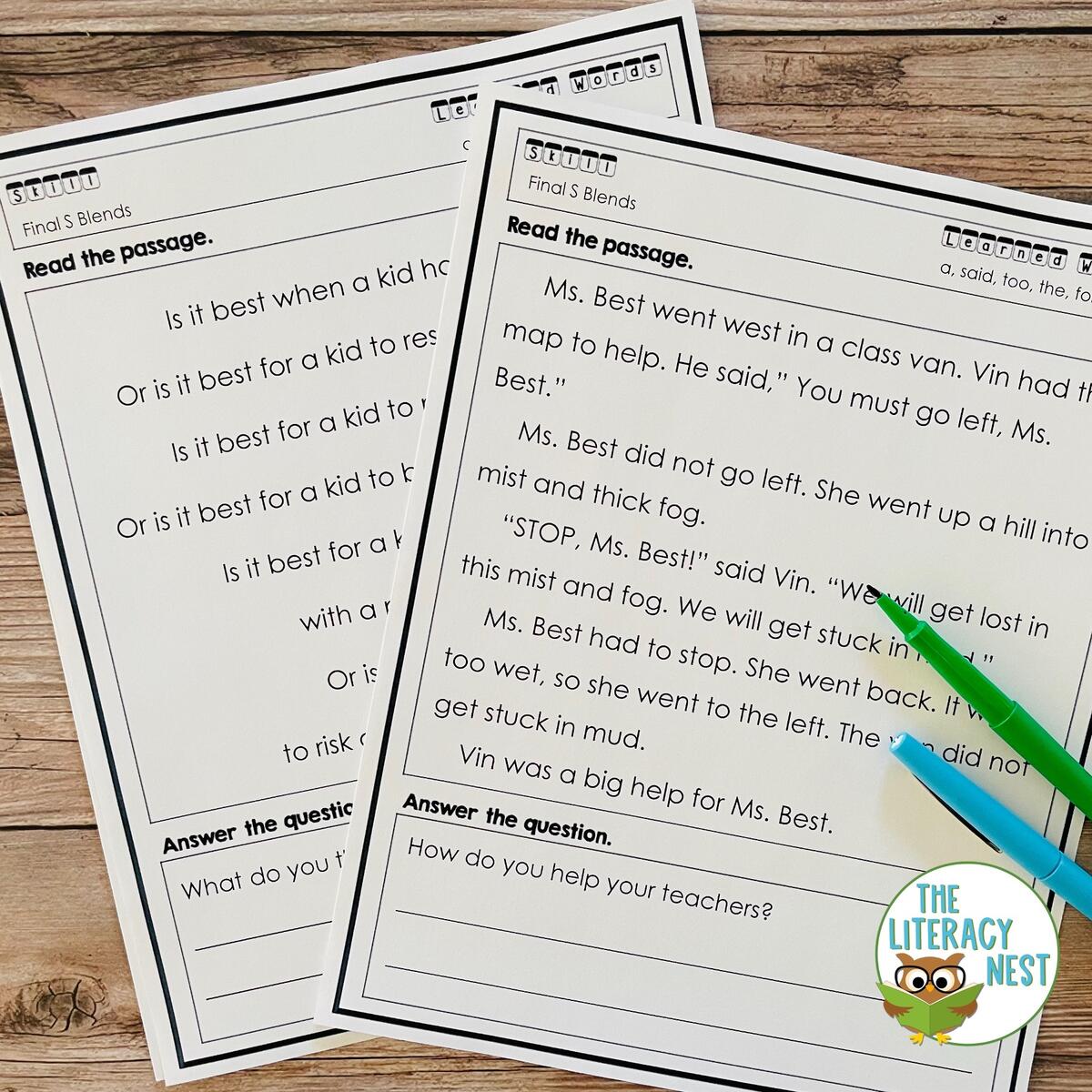 Consonant Blends Decodable Reading Passages The Literacy Nest Consonant Blends Decodable Reading Passages The Literacy Nest