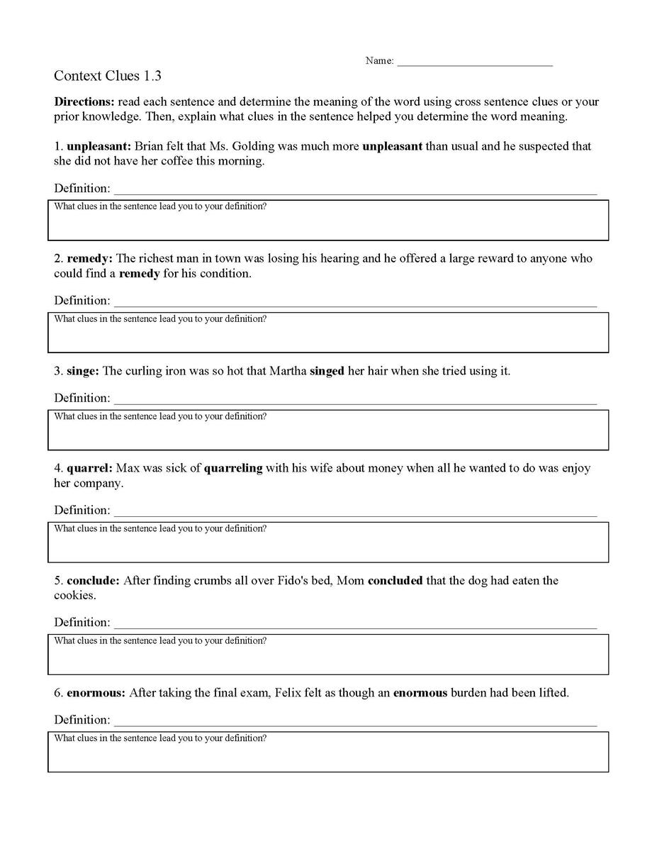 Context Clues Worksheet 1 3 Reading Activity Second Grade Reading Worksheets Improve Fluency And Vocabulary
