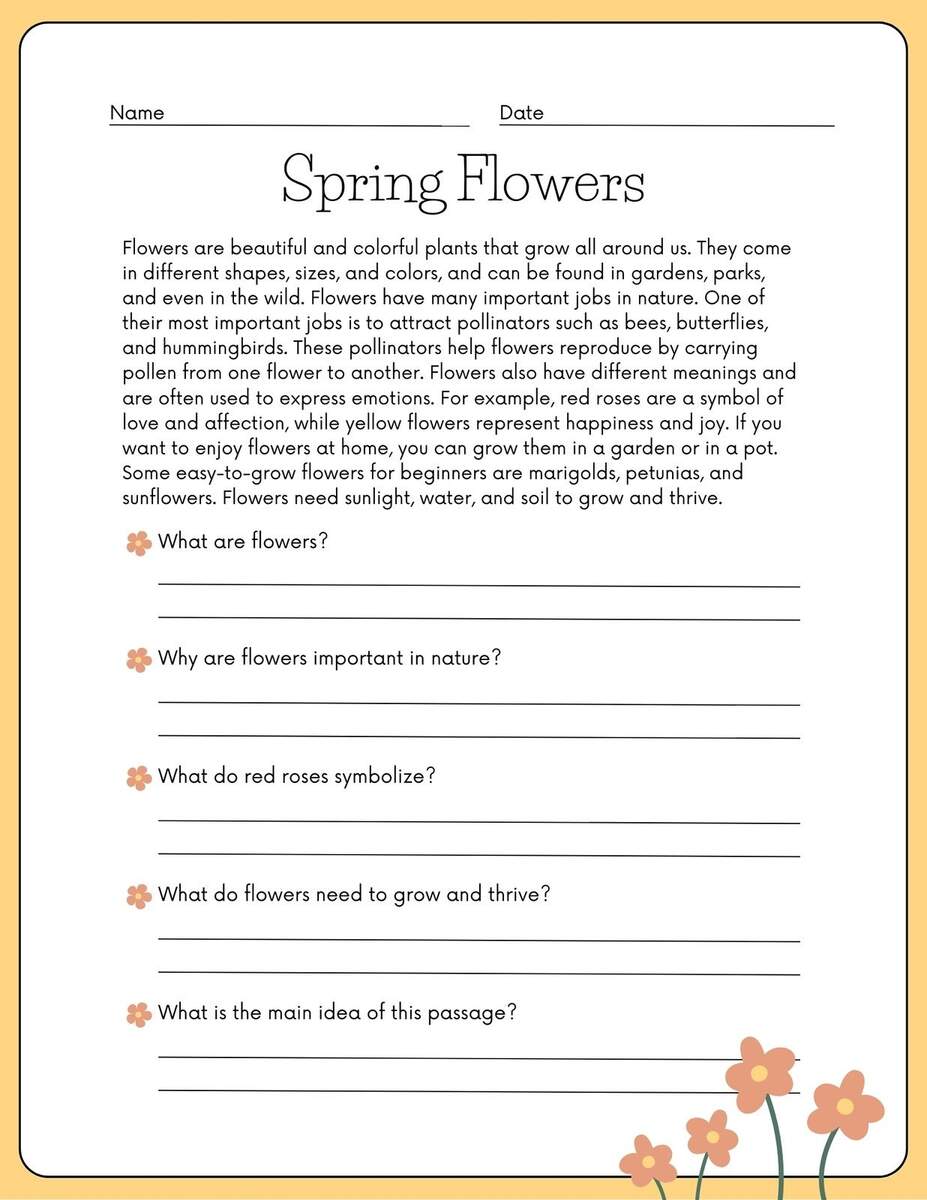 Custom Printable Spring Worksheet Templates Canva Custom Printable Spring Worksheet Templates Canva