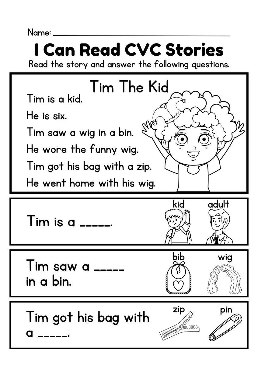 CVC Reading Comprehension For Kindergarten Mobotoy CVC Reading Comprehension For Kindergarten Mobotoy