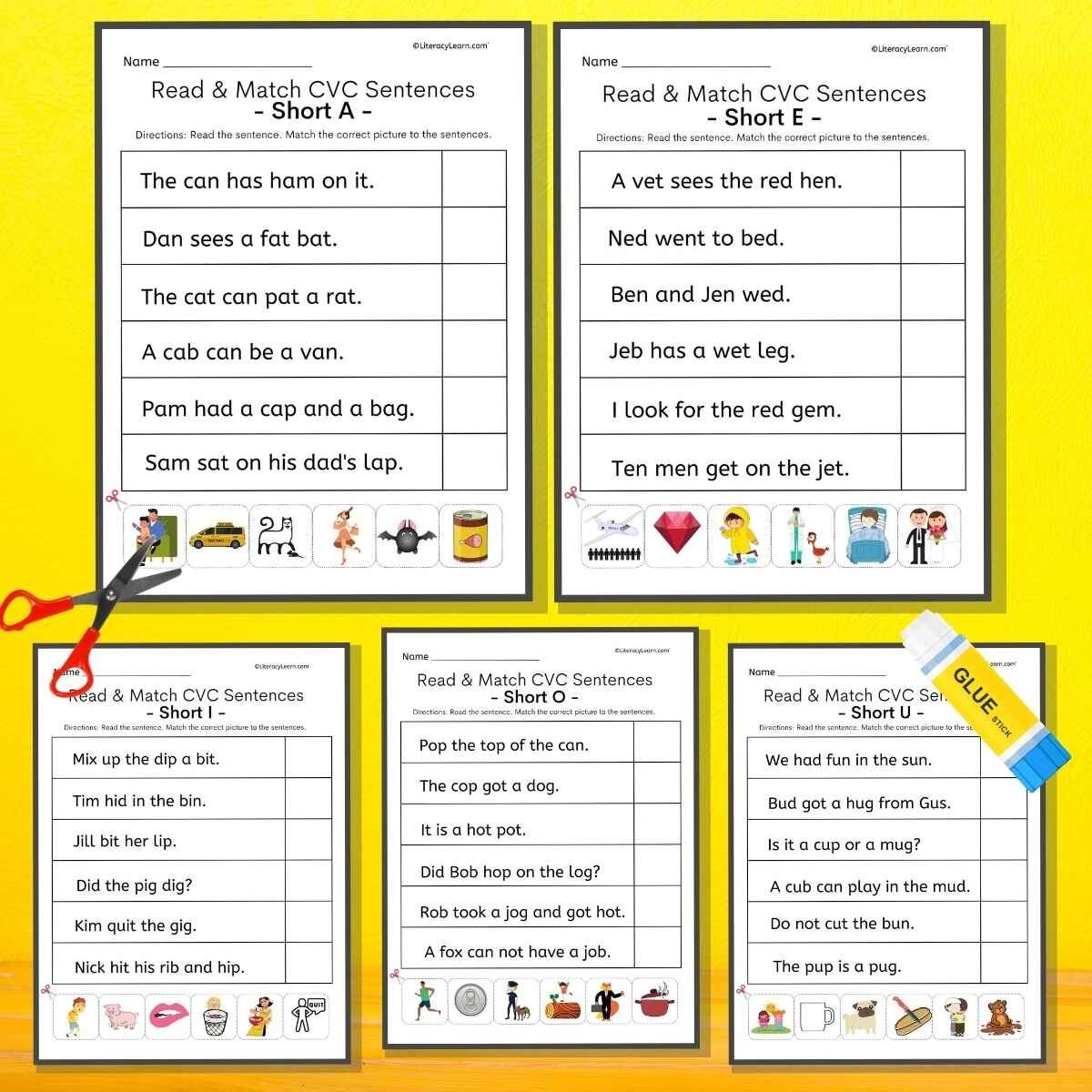 CVC Sentences With Read Match Worksheets Literacy Learn CVC Sentences With Read Match Worksheets Literacy Learn