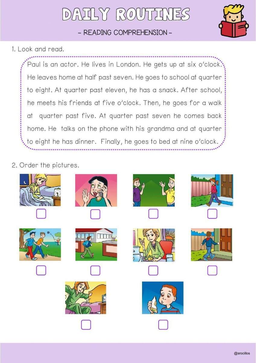 Daily Routines Reading Interactive Worksheet Worksheets Library Daily Routines Reading Interactive Worksheet Worksheets Library