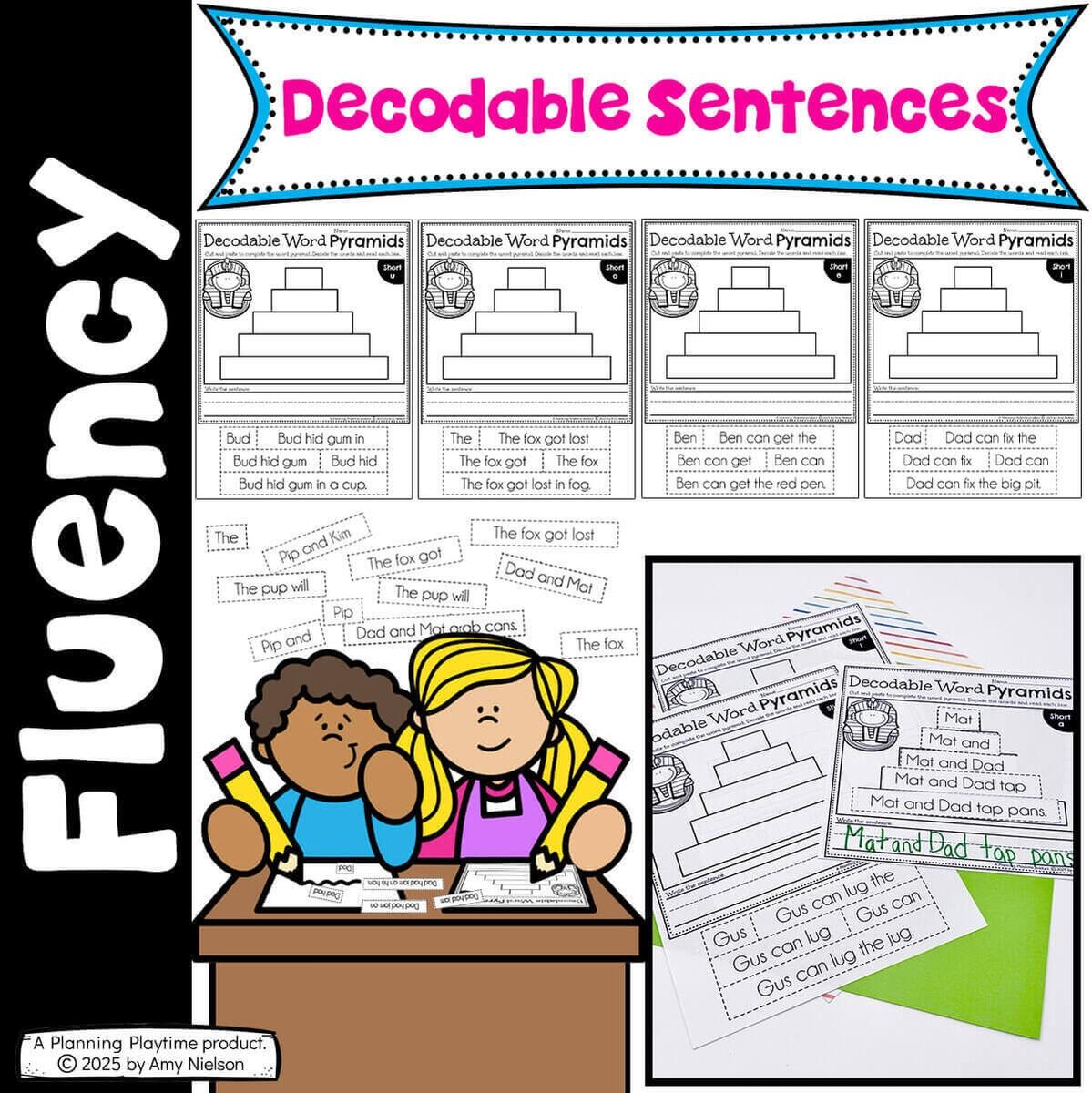 Decodable Word Pyramid Worksheets Science Of Reading Phonics Practice For Kindergarten 1st Grade Planning Playtime Decodable Word Pyramid Worksheets Science Of Reading Phonics Practice For Kindergarten 1st Grade Planning Playtime