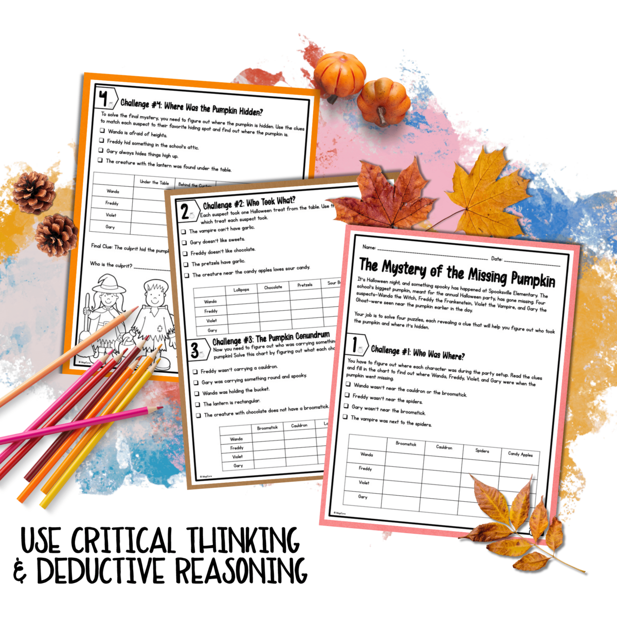 Deductive Reasoning Logic Puzzles Activity 2nd Grade Math MagiCore