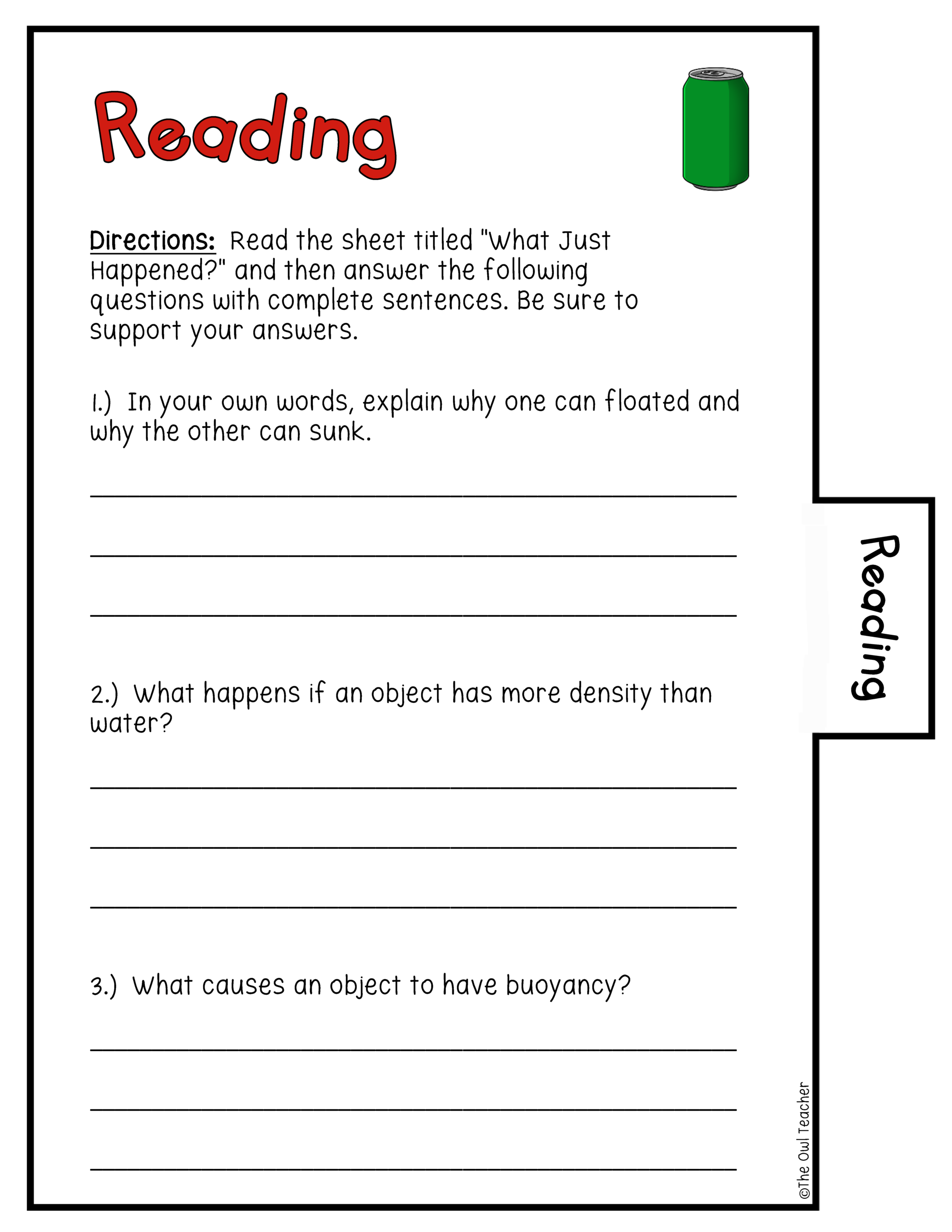 Density And Buoyancy Investigation Booklet Printable Digital The Owl Teacher Density And Buoyancy Investigation Booklet Printable Digital The Owl Teacher