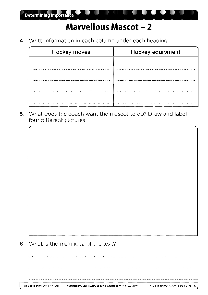 Determining Importance A Reading Strategy RIC Publications