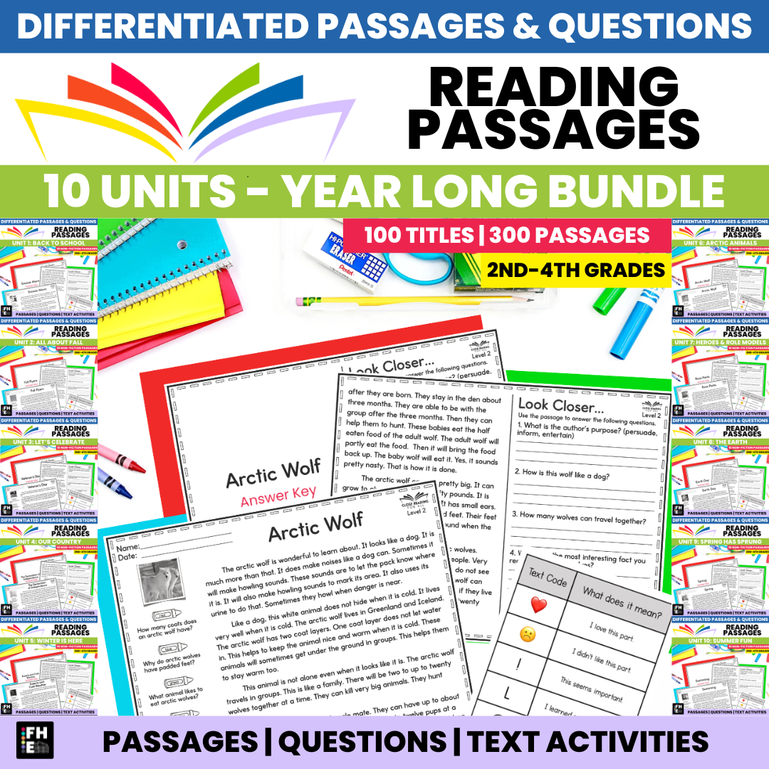 Differentiated Reading Comprehension Year Long Bundle Differentiated Reading Comprehension Year Long Bundle