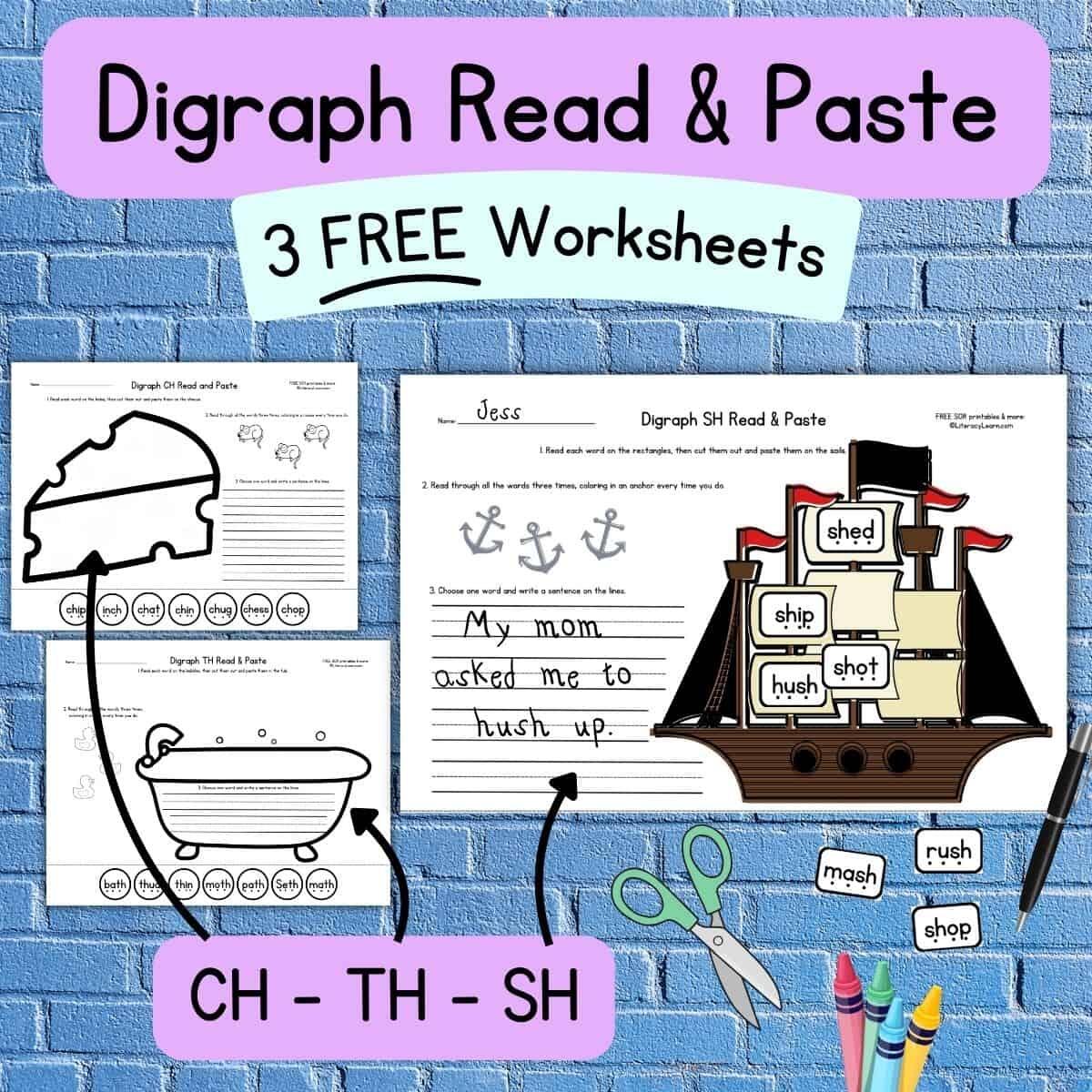 Digraph Reading Worksheets For Kindergarten FREE Printables Literacy Learn Digraph Reading Worksheets For Kindergarten FREE Printables Literacy Learn
