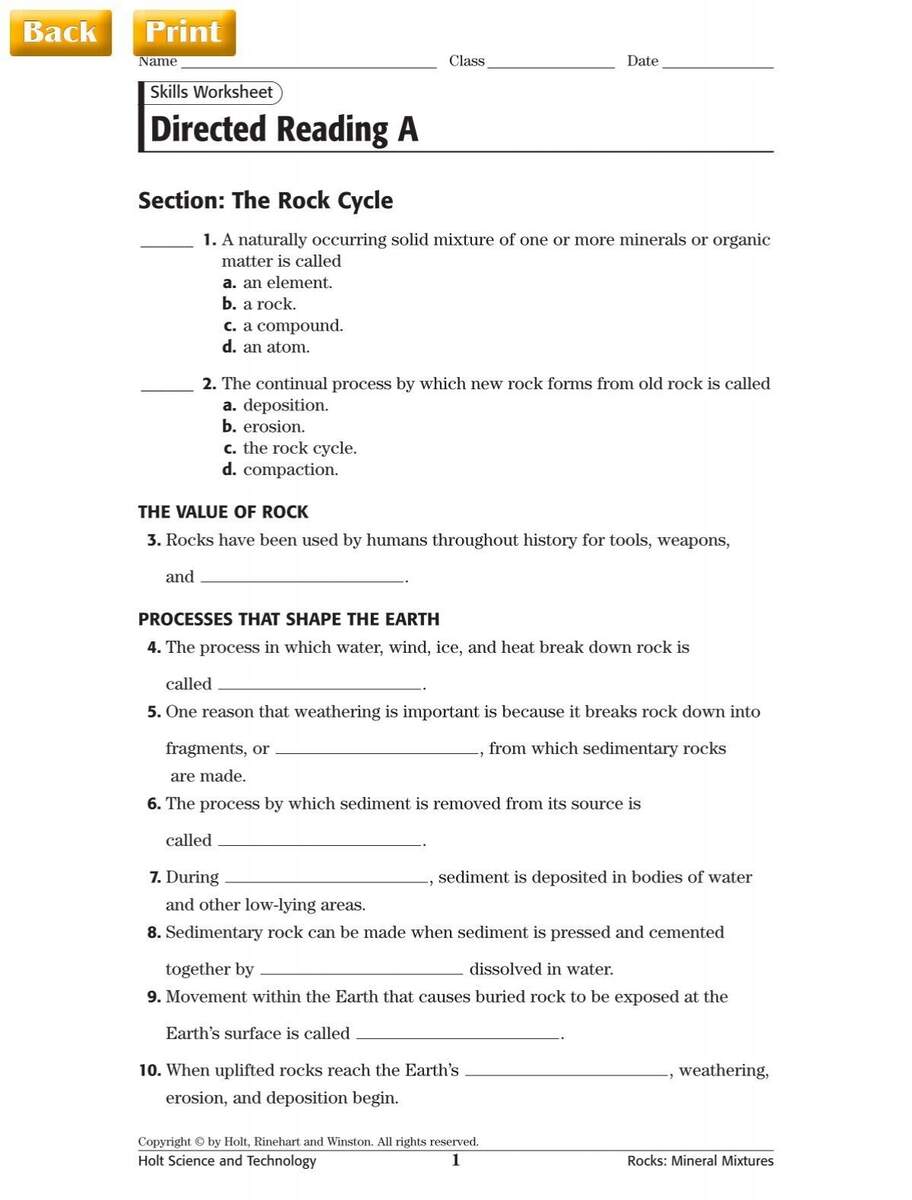 Directed Reading A Directed Reading A