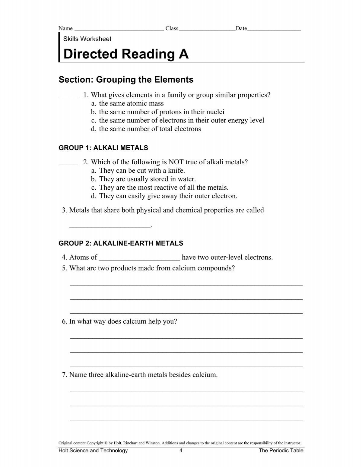 Directed Reading A