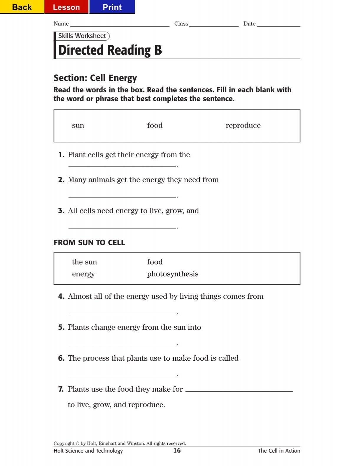 Directed Reading B