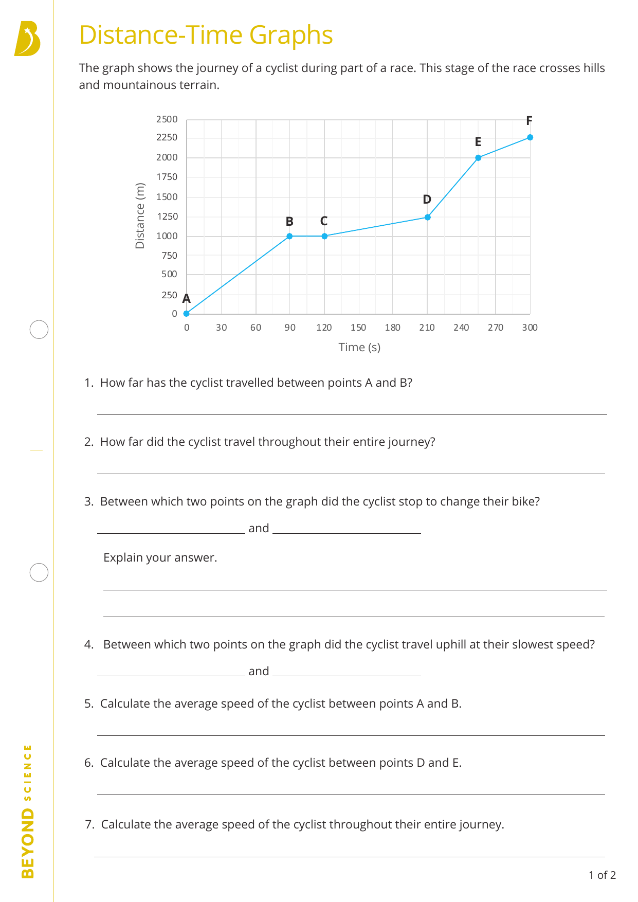Distance Time Graphs Worksheet Physics Problems Distance Time Graphs Worksheet Physics Problems