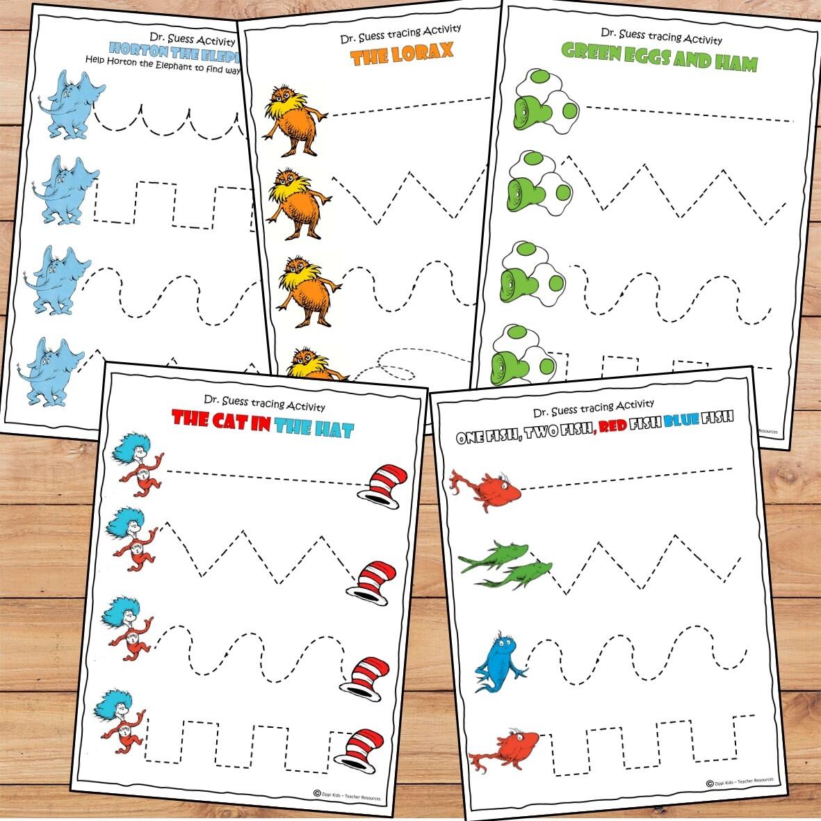 Dr Seuss Tracing Activity For Read Across America Week For Pre K Zippi Kids Dr Seuss Tracing Activity For Read Across America Week For Pre K Zippi Kids