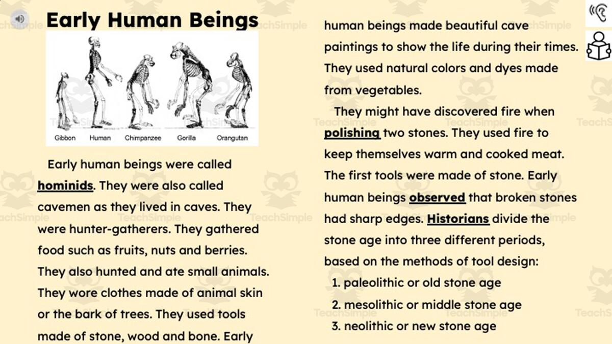 Early Human Beings Reading Comprehension Deck Interactive Lesson By Teach Simple Early Human Beings Reading Comprehension Deck Interactive Lesson By Teach Simple