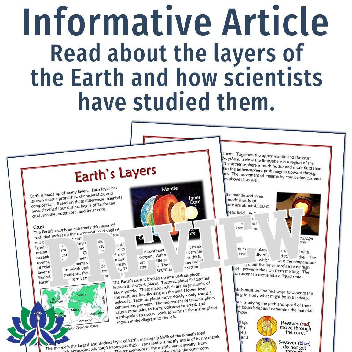 Earth S Layers Reading Passage And Worksheet Flying Colors Science Earth S Layers Reading Passage And Worksheet Flying Colors Science