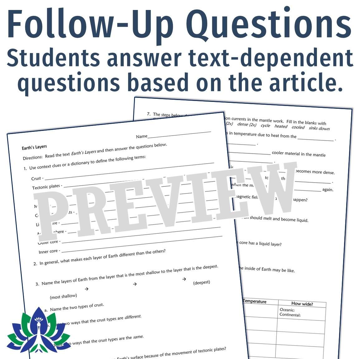 Earth S Layers Reading Passage And Worksheet Flying Colors Science Earth S Layers Reading Passage And Worksheet Flying Colors Science