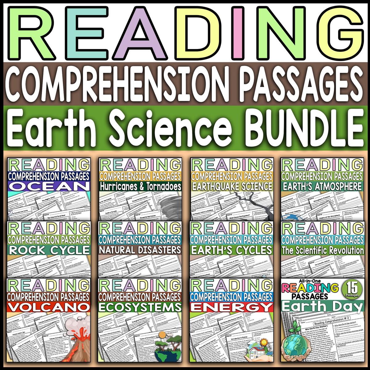 Earth Science Reading Comprehension Passages With Questions BUNDLE Made By Teachers