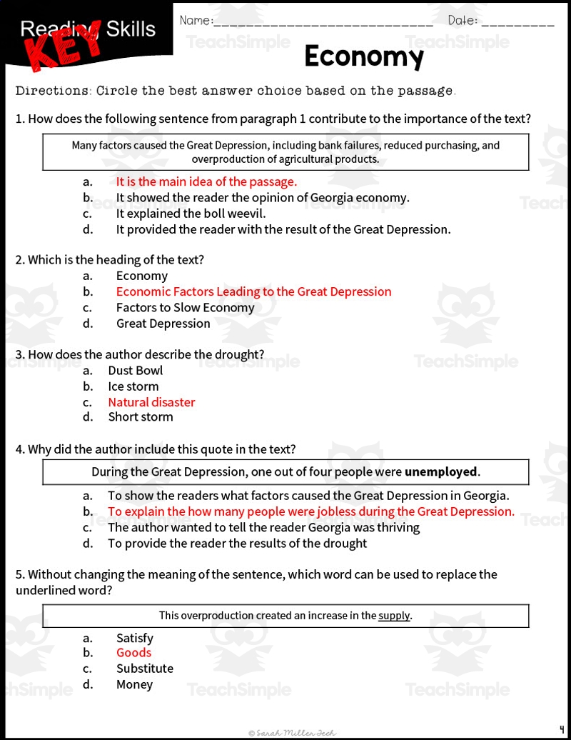 Economic Events The Great Depression Reading Packet By Teach Simple Economic Events The Great Depression Reading Packet By Teach Simple