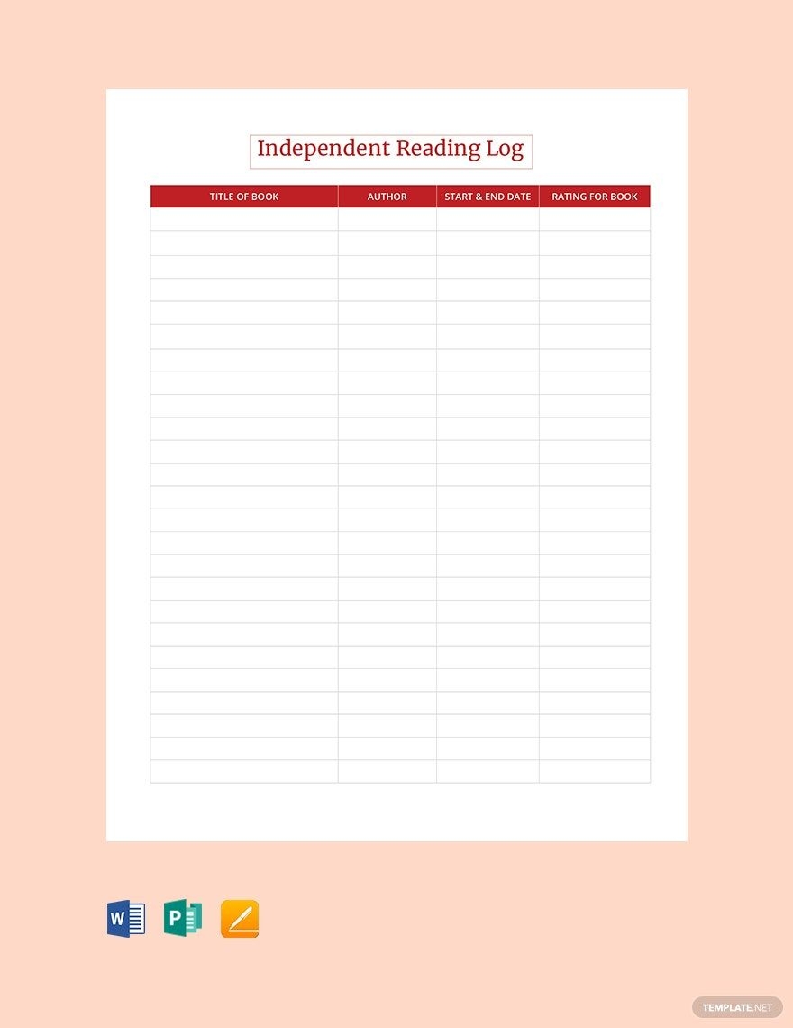 Reading Log Templates In Google Docs To Download