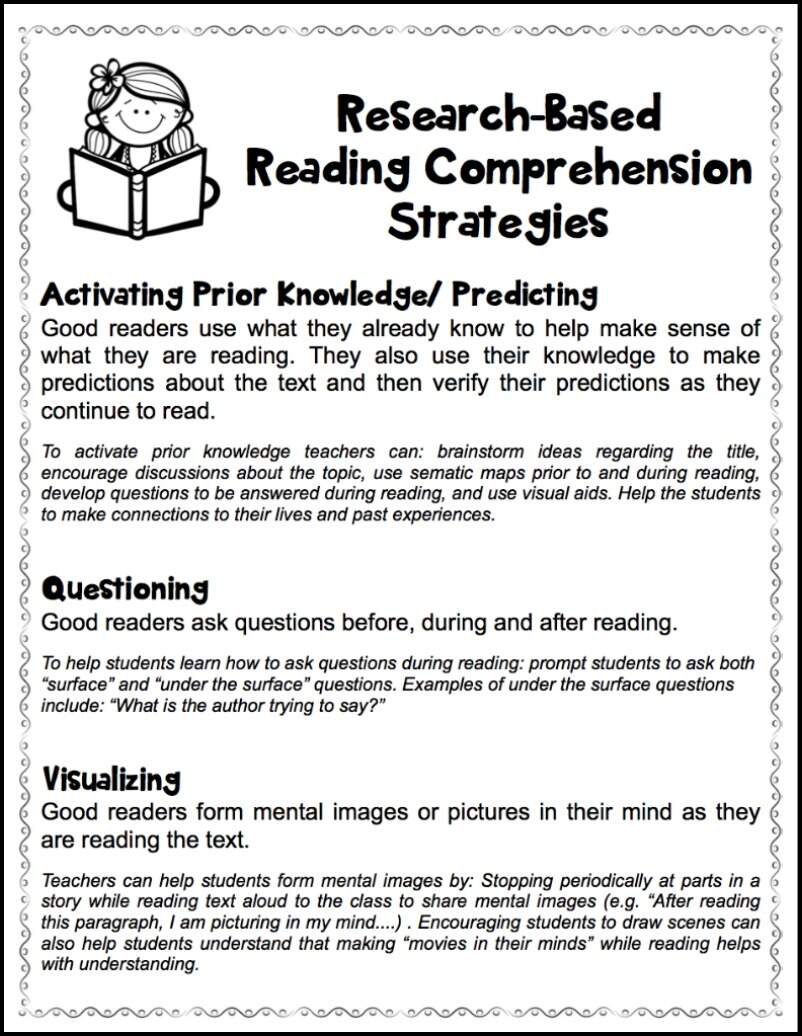 Effective Reading Skills And Strategies Worksheet