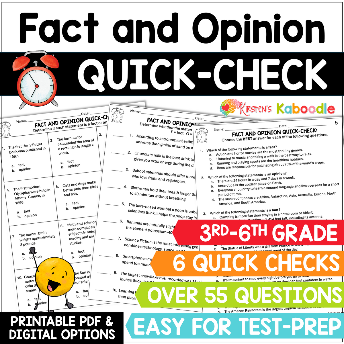ELA Quick Check BUNDLE 5 ELA Practice Review Worksheets