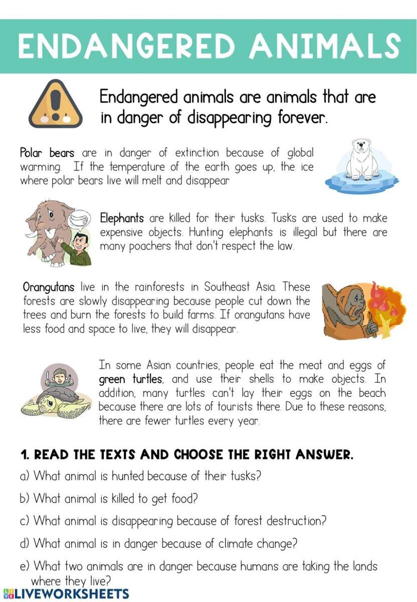 Endangered Species 4th Grade Reading Comprehension Worksheet Worksheets Library Endangered Species 4th Grade Reading Comprehension Worksheet Worksheets Library