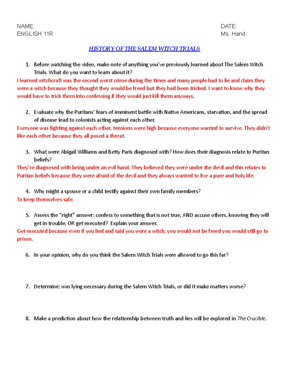 The Puritans Reading Worksheet Colonial US Lesson For 6th Grade Question Answers Homeschool Reading Fluency Passages No Prep Printable Etsy