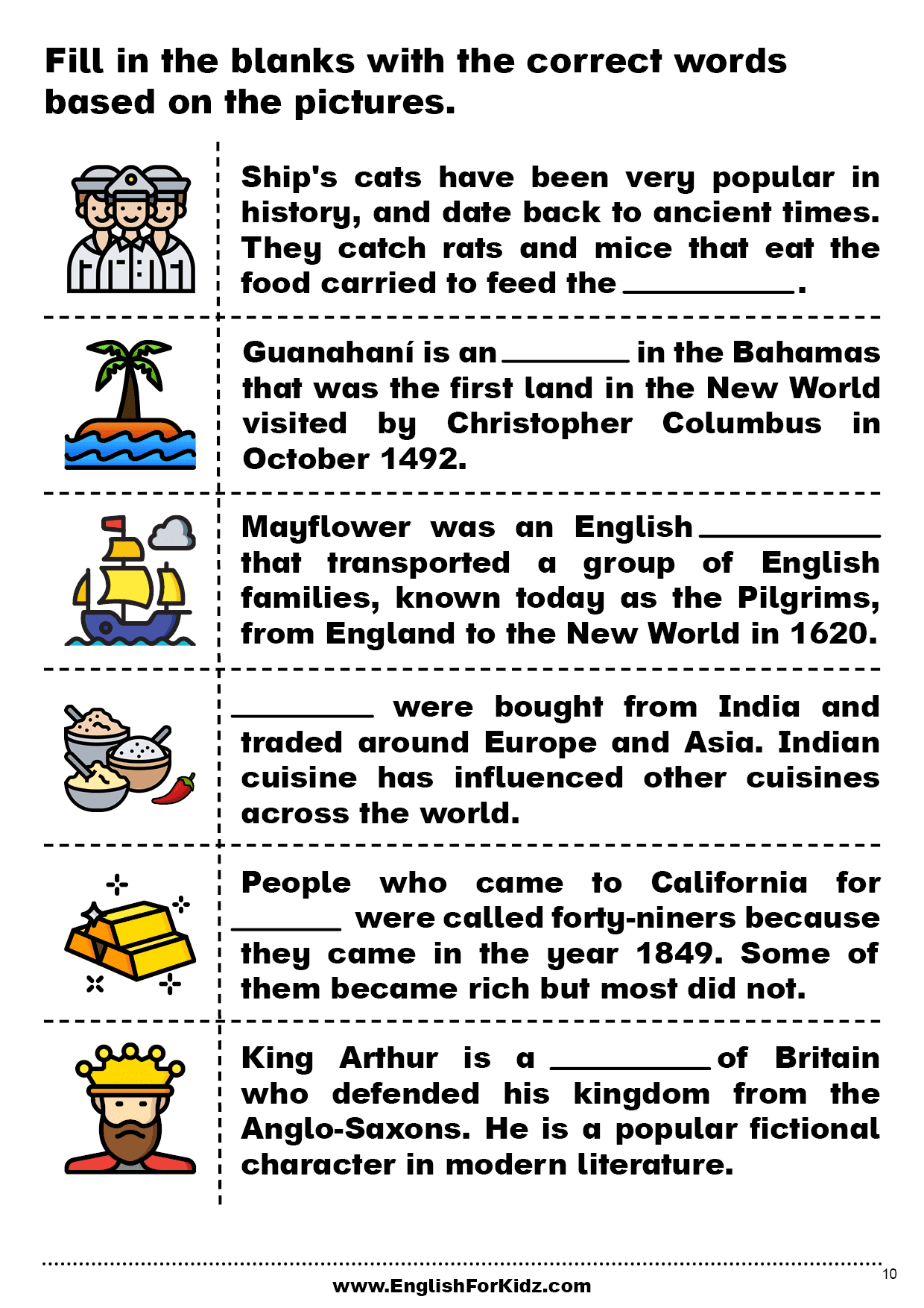 English For Kids Step By Step Columbus Day Worksheets And Reading Comprehension