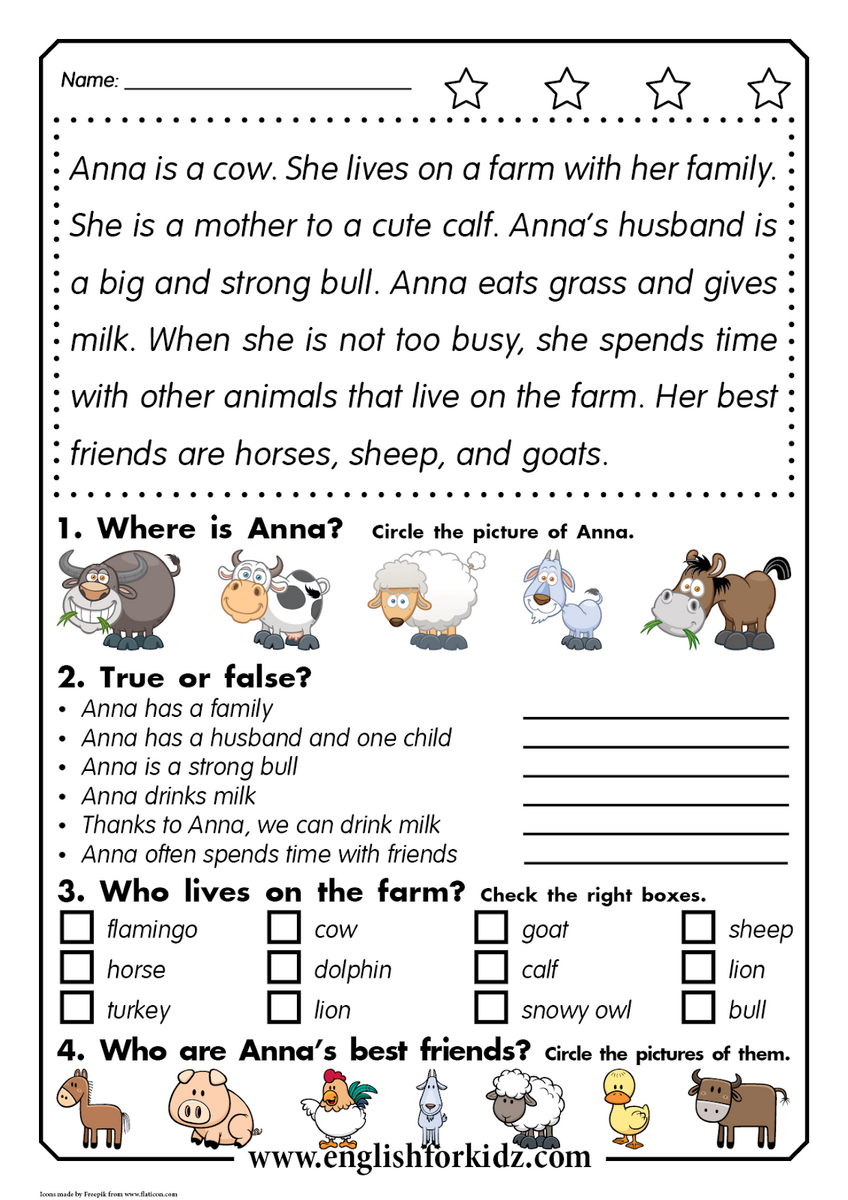 English For Kids Step By Step Reading Comprehension Kit Animal Passages Grades 1 3