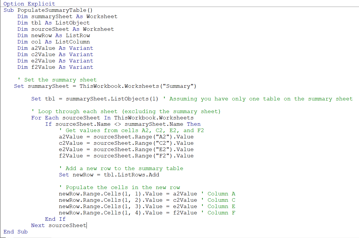 Excel Why The Vba Code Is Not Matching The Sheet Name When The Names Exactly Line Up Stack Overflow