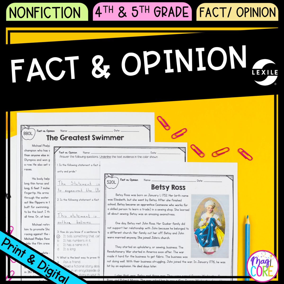 Fact Opinion 4th 5th Grade Reading Comprehension Passages Questions Unit MagiCore Fact Opinion 4th 5th Grade Reading Comprehension Passages Questions Unit MagiCore