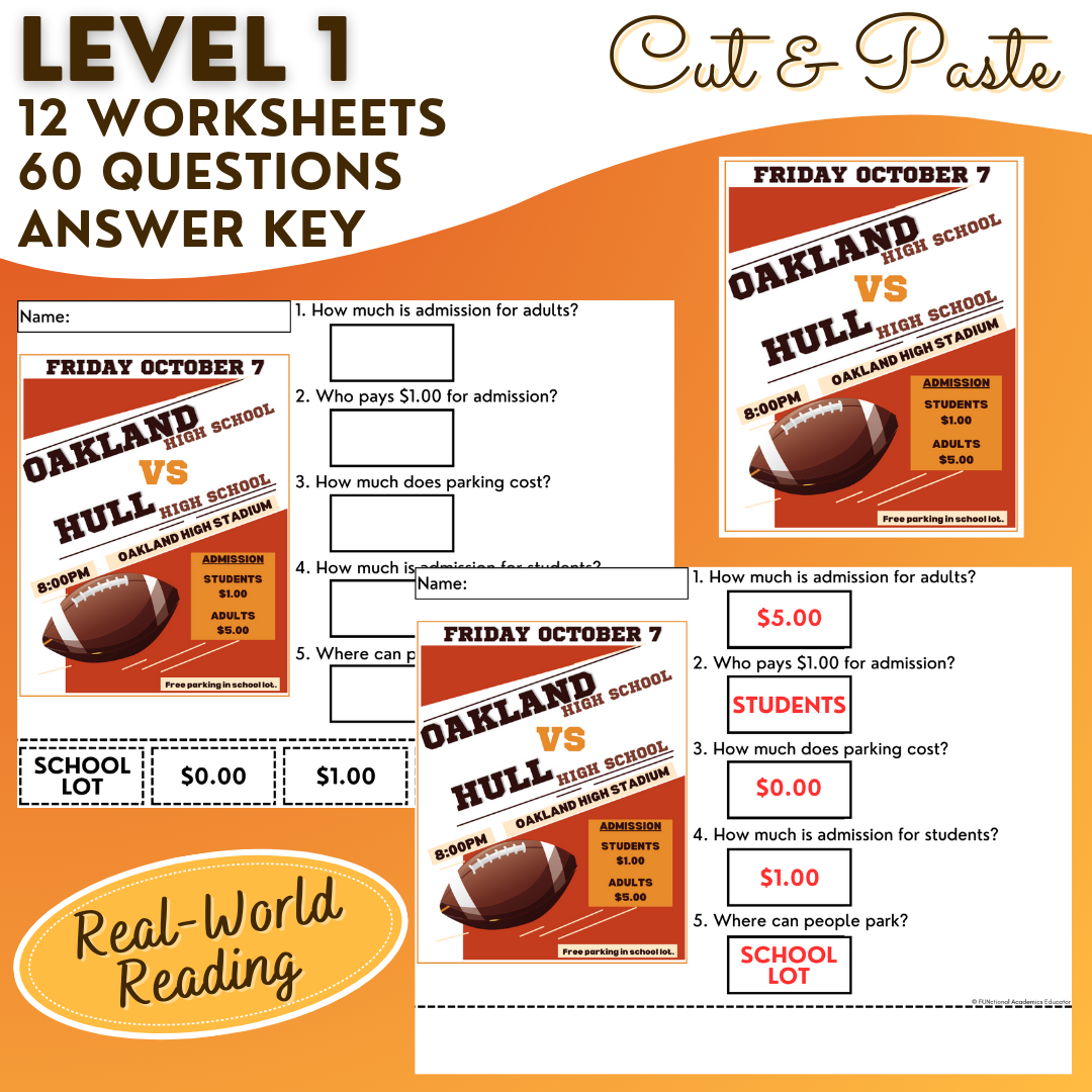 Classroom Tools You Need Leveled Functional Reading Worksheets Worksheets Library